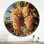 Horloge murale en bois doré Golden Grapes Vineyard I