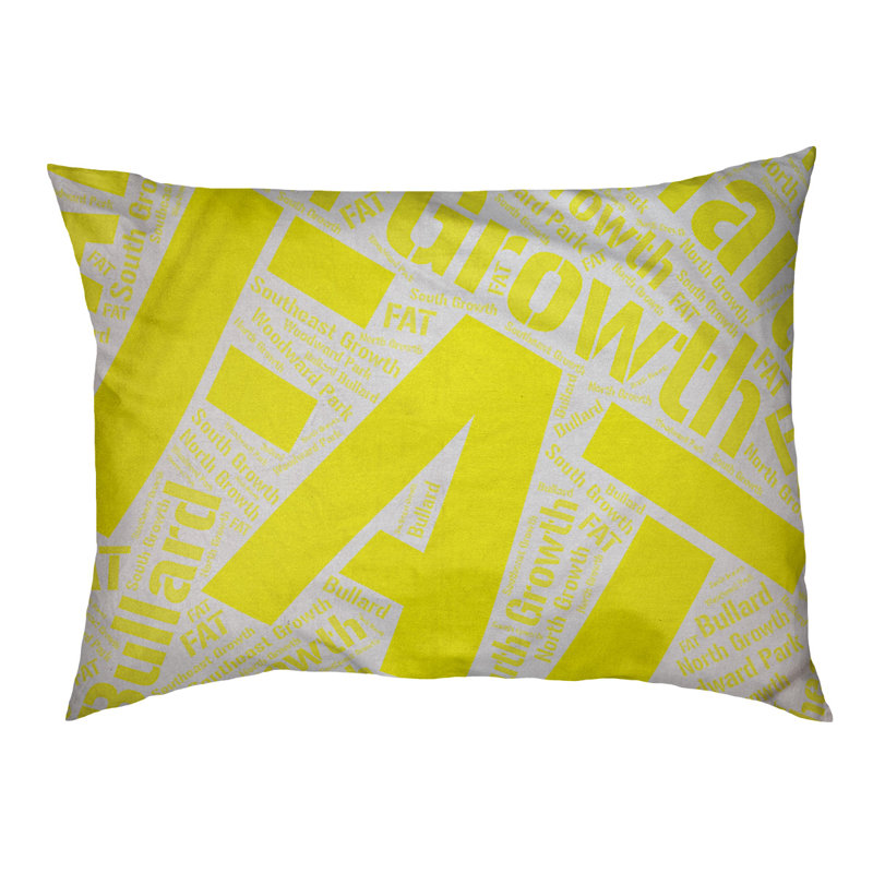 Coussin de chien « districts », Moyen (H 9,5 po x l 28 po x P 18 po), Jaune, Fresno