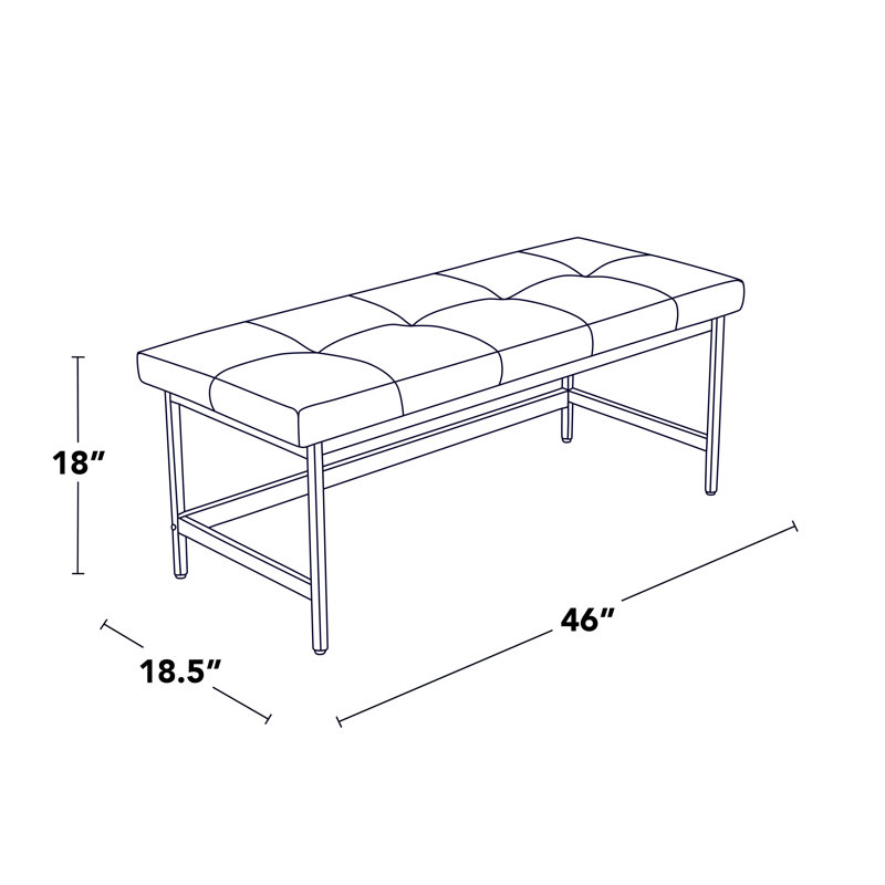 Banc en similicuir Brieon, Blanc