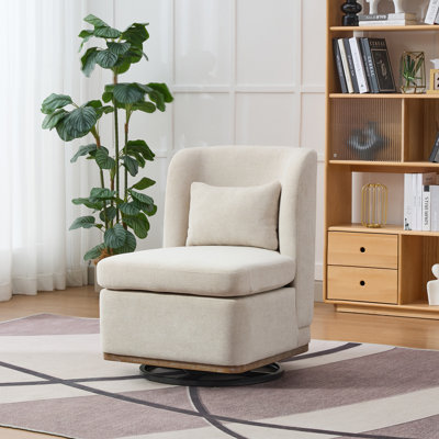 Upholstered Swivel Accent Chair Slipper Chair by Junmei