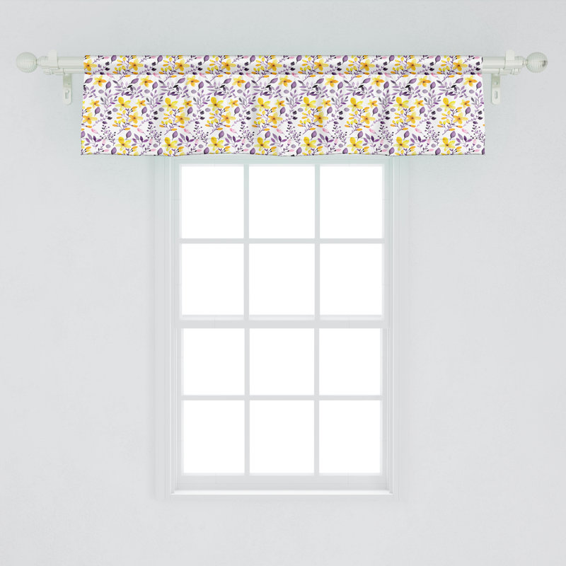 Cantonnière Ambesonne, ensemble de 2 fleurs sauvages, L 42 po x L 18 po