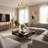 31.5" Square Faux Marble Coffee Table with Polished Gold Stainless Steel Base, Modern Living Room Center Table