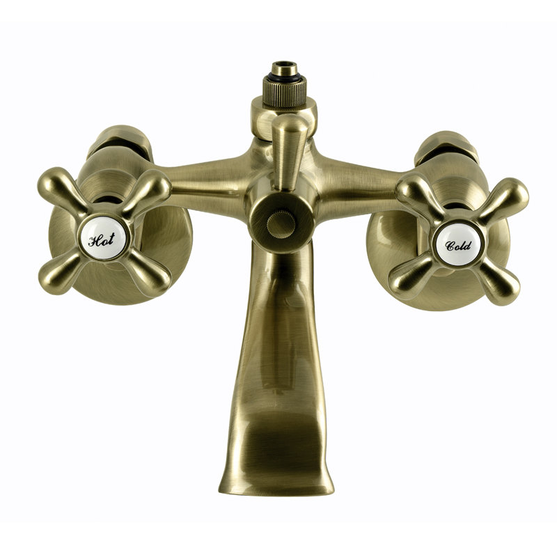 Robinet de baignoire mural Kingston, Antique Brass
