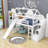 Phillippi Kids Twin Loft Bed with Slide and Storage Stairs-175912057