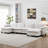 Living Room Furniture Sofa Luxury Couch Four Seater With Two Ottomans Soft Chenille Upholstered U Shape Sofa Beige-292958156-292958159