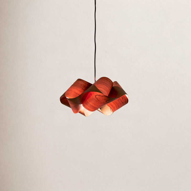 Luminaire suspendu Swirl par Ray Power, Rouge, E26, Noir mat