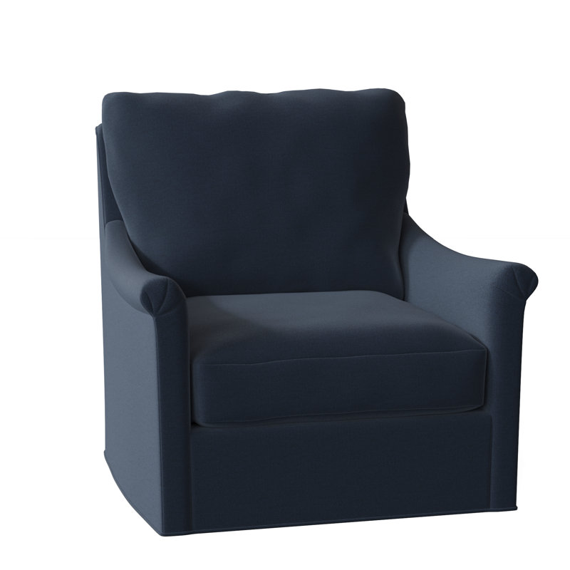 Fauteuil pivotant l 34,5 po Olivia, Polyester indigo 8789
