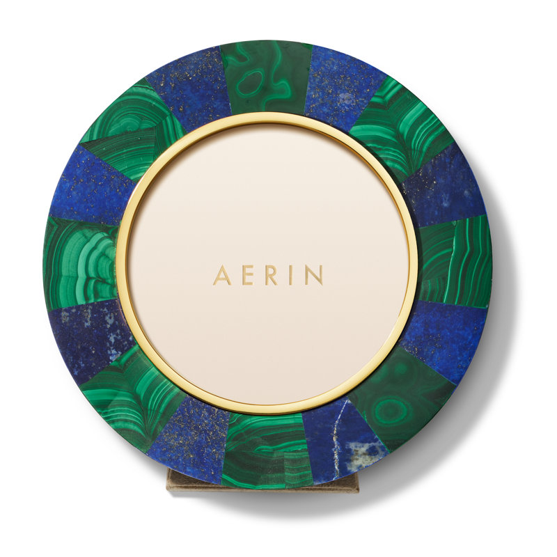 Cadre rond en mosaïque Cassiel, lapis, malachite
