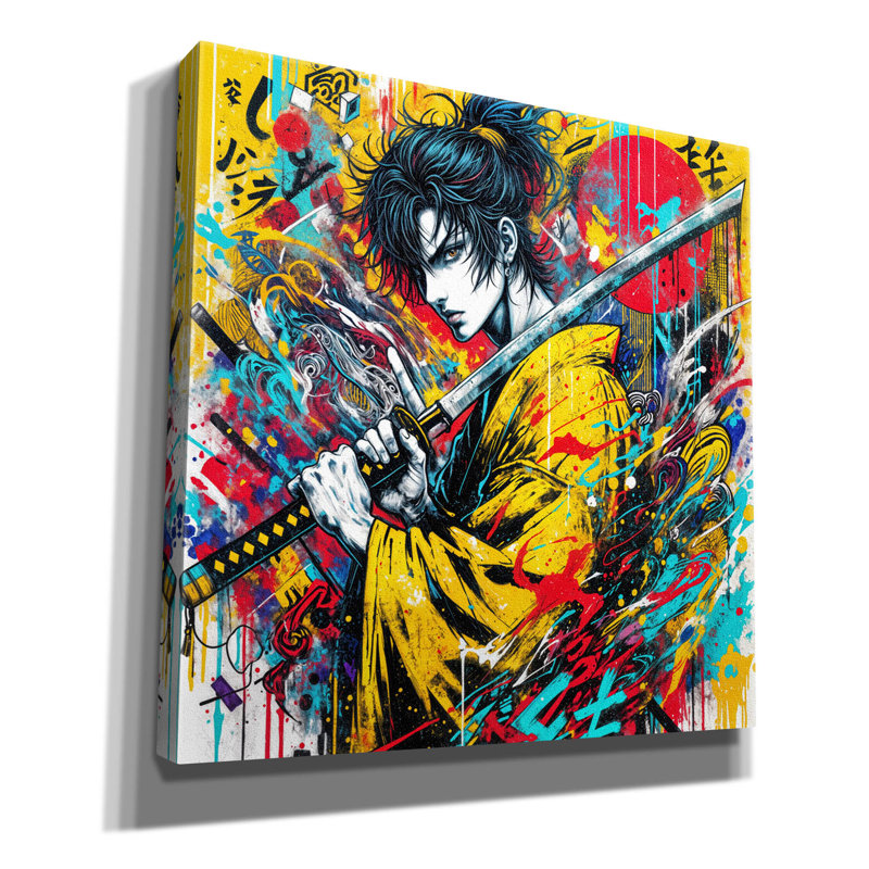  «Katana Warrior 3» par Rey Klimt, art mural sur toile, H 18 po x l 18 po