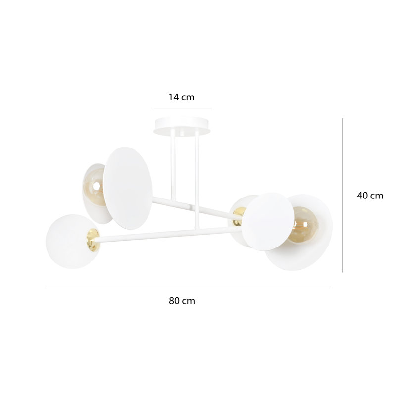 Cifuentes Glass Semi Flush Mount, White