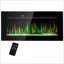 Foyer électrique encastré / mural 36 po avec télécommande, flamme réglable, chauffe-eau 1500 W | Noir | Acier