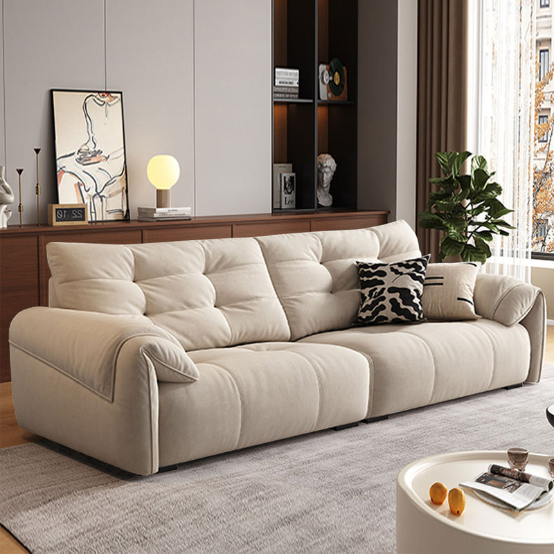Canapé modulaire en polyester clair kaki clair, H 35,83 po x l 98,43 po x P 41,34 po, Kaki pâle