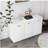 Three-door side table - white