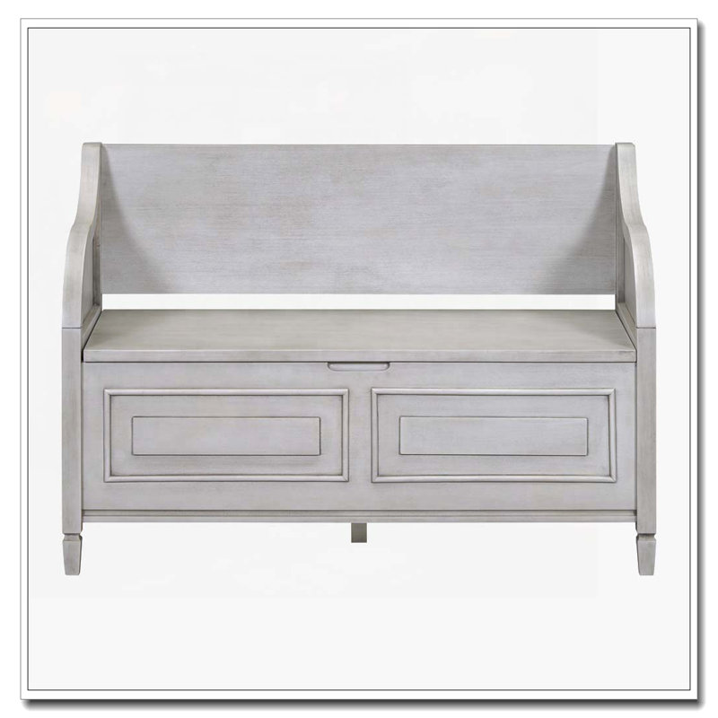 Solid wood Entryway Multifunctional Storage Bench, Gray Wash