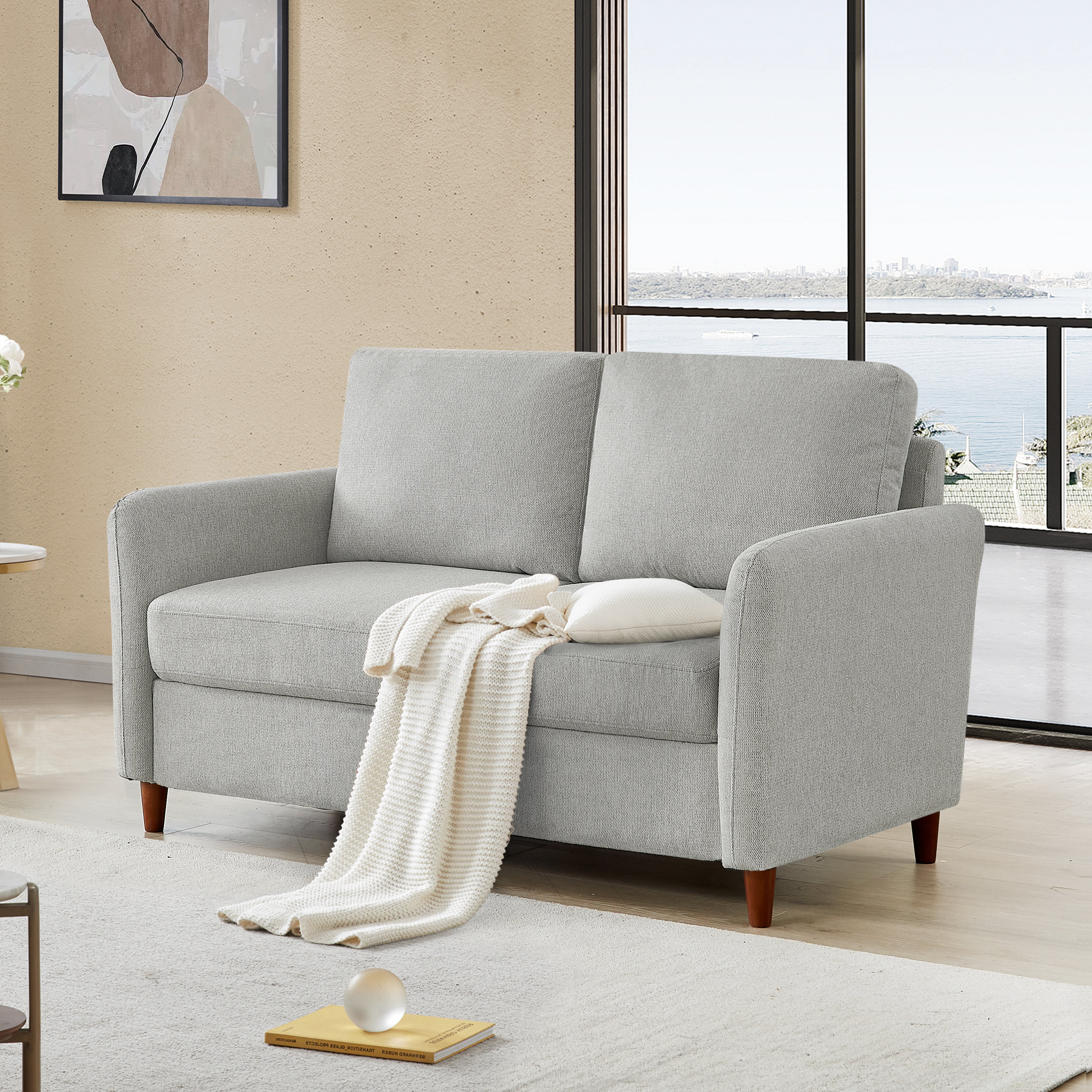 Ebern Designs Modern Upholstered Loveseat Sofa Couch With Storage Space ...
