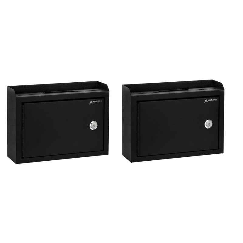 Medium Size Steel Multi-Purpose Mailbox Drop Box, Black