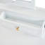 Coiffeuse compacte blanche avec miroir à quatre feuilles réversible, 5 tiroirs pour les outils de beauté, tabouret rembourré, coiffeuse, miroir et tabouret pour coiffeuse, tabouret pour petits espaces, élégant
