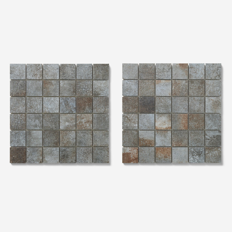 Angela Harris Flatiron 12x12 Matte Metal Look Porcelain Tile, Gray