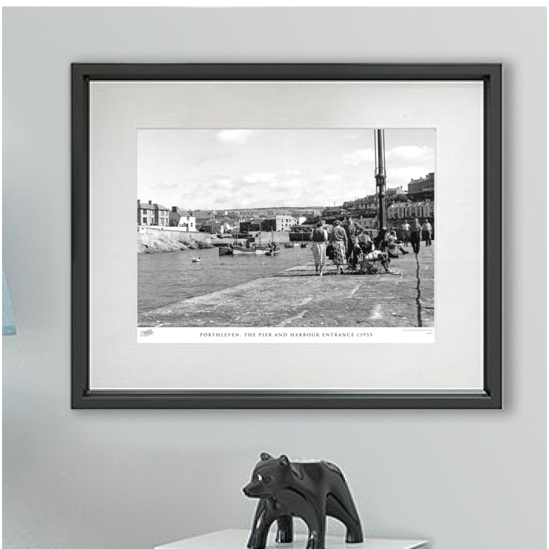 Porthleven, The Pier And Harbour Entrance C1955 - Single Picture Frame Print, 28cm H x 36cm W x 2.3cm D