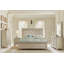 Finition argentée 1Pc Table de chevet avec façades de tiroir texturées Boutons polis Mobilier de chambre à coucher traditionnel moderne