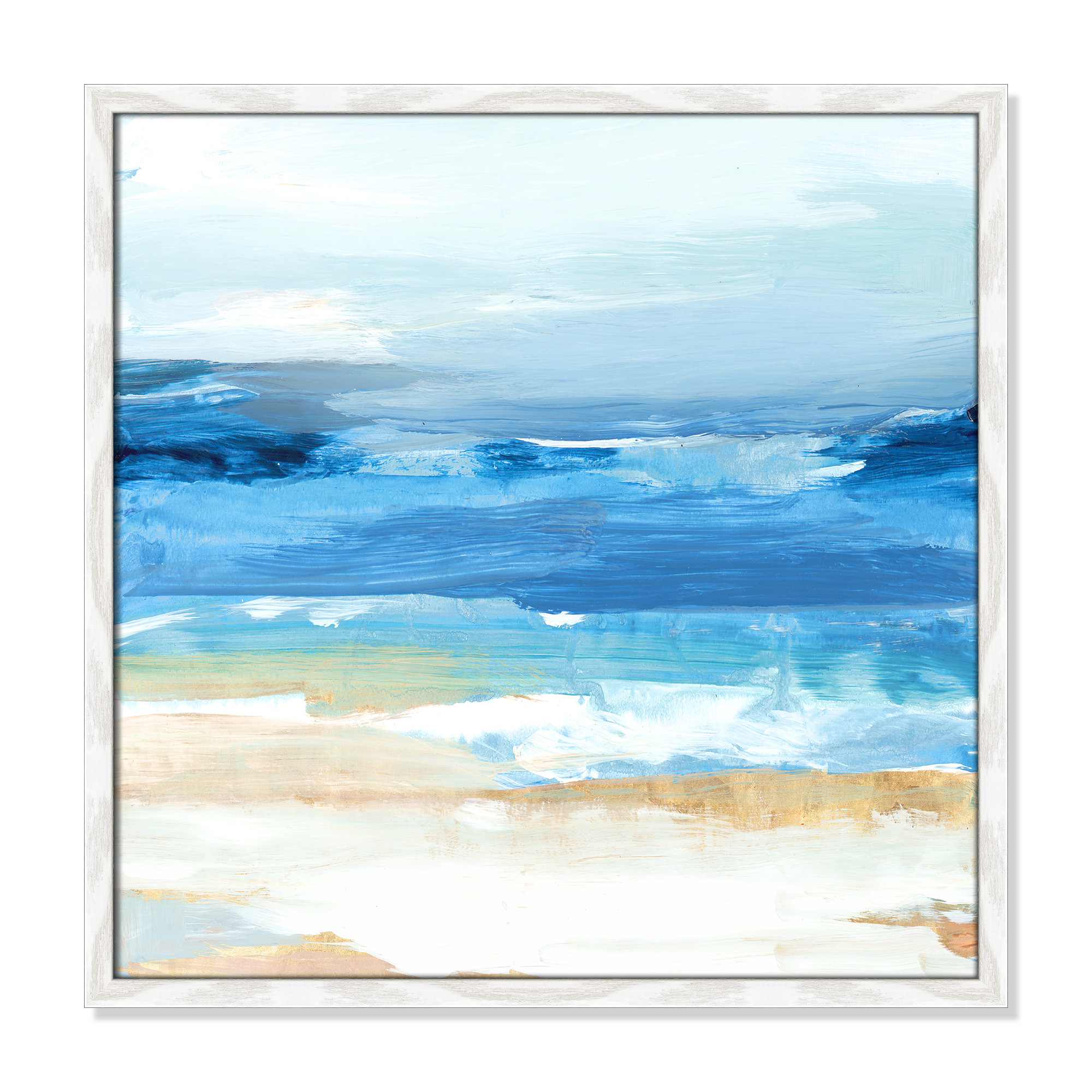 Surface Waves - Picture Frame Painting Print, White Framed, 23.5" H x 23.5" W x 0.75" D