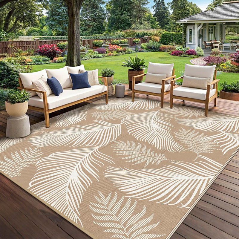 Tapis d'extérieur, Brun, Rectangulaire 8 pi x 10 pi
