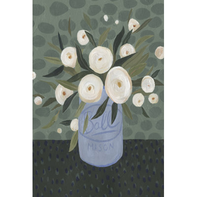 Mason Jar Bouquet III by Emma Scarvey - Painting Print