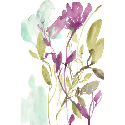 Fuchsia & Olive Bouquet II by Jennifer Goldberger - No Frame Painting on Canvas