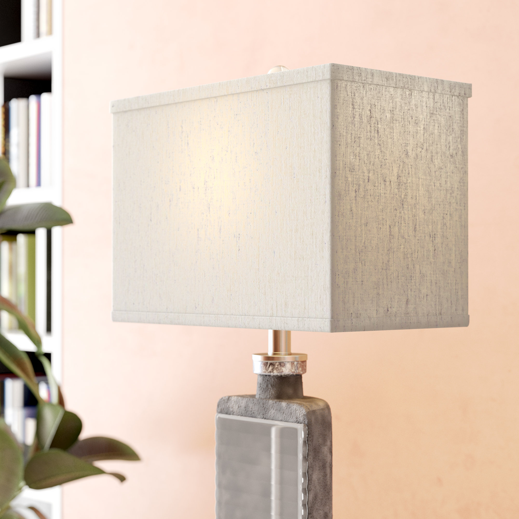 Aspen Creative Light Grey Rectangular Hardback Lamp Shade - Spider Construction, Linen Fabric, 8x16 Top/Bottom X 10" H - View #10
