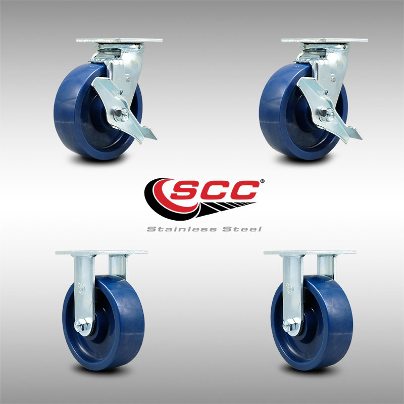 4 Piece Solid Poly Caster Set