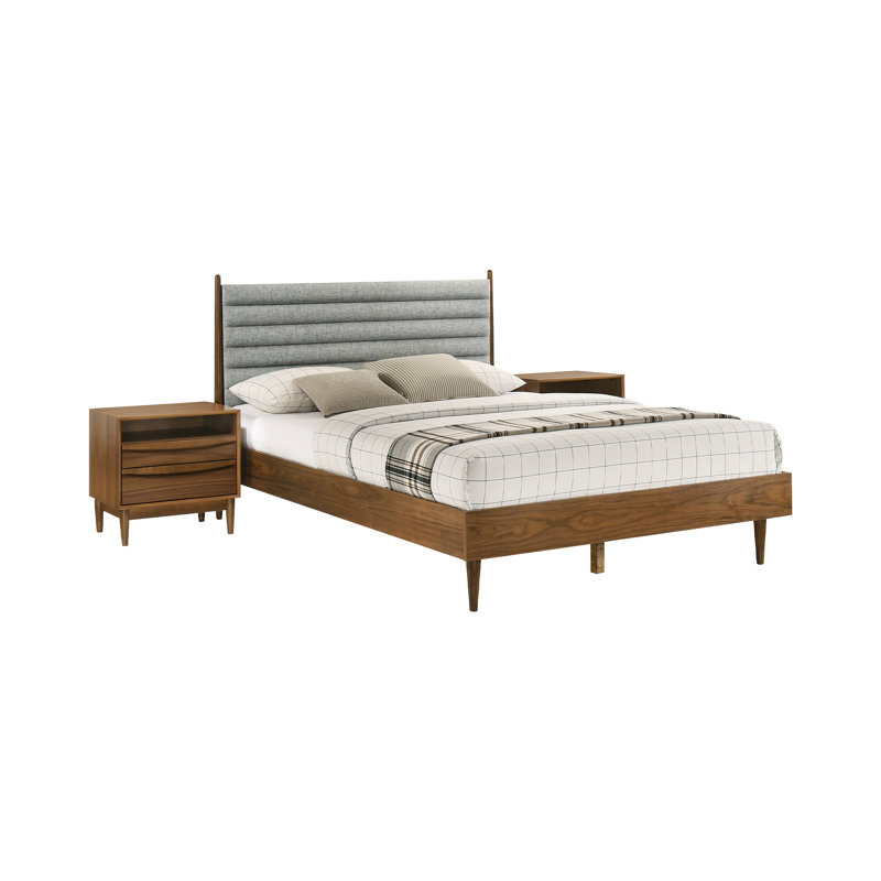 Ensemble de chambre avec lit plateforme 3 pièces Greylynn, Grand, Noyers