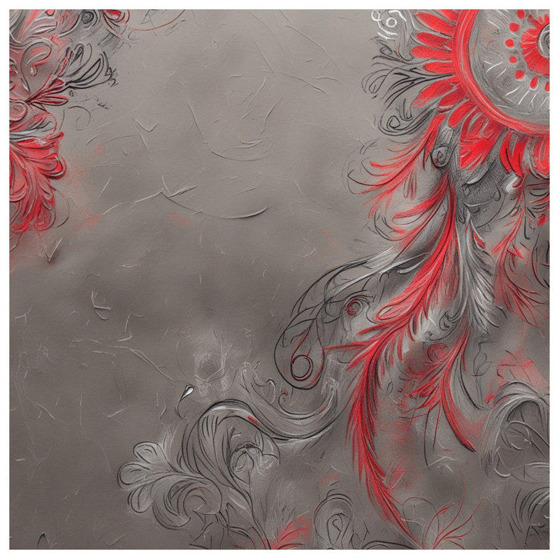 Tapis de bain rouge et gris, L 24 po x L 17 po