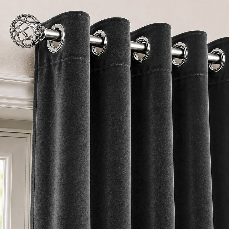 Single Curtain Panel, CHARCOAL