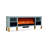 Blue Solid Wood TV Cabinet Fireplace