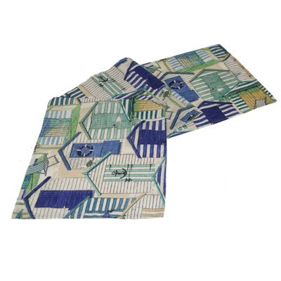Beach Huts Table Runner