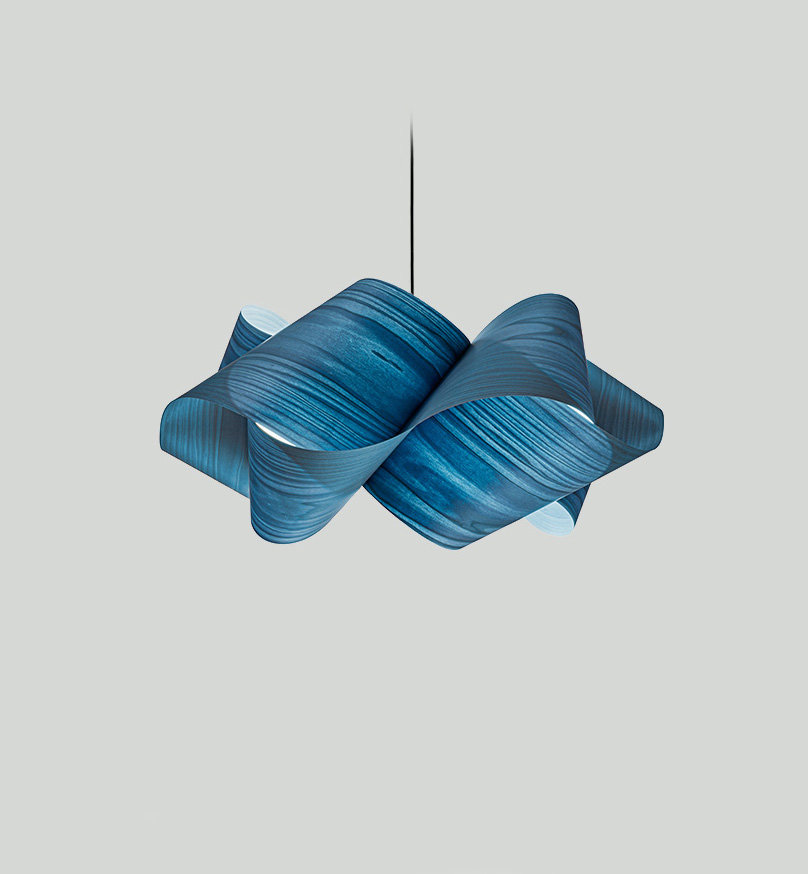 Swirl Single Light Dimmable Pendant, Blue, E26, Nickel
