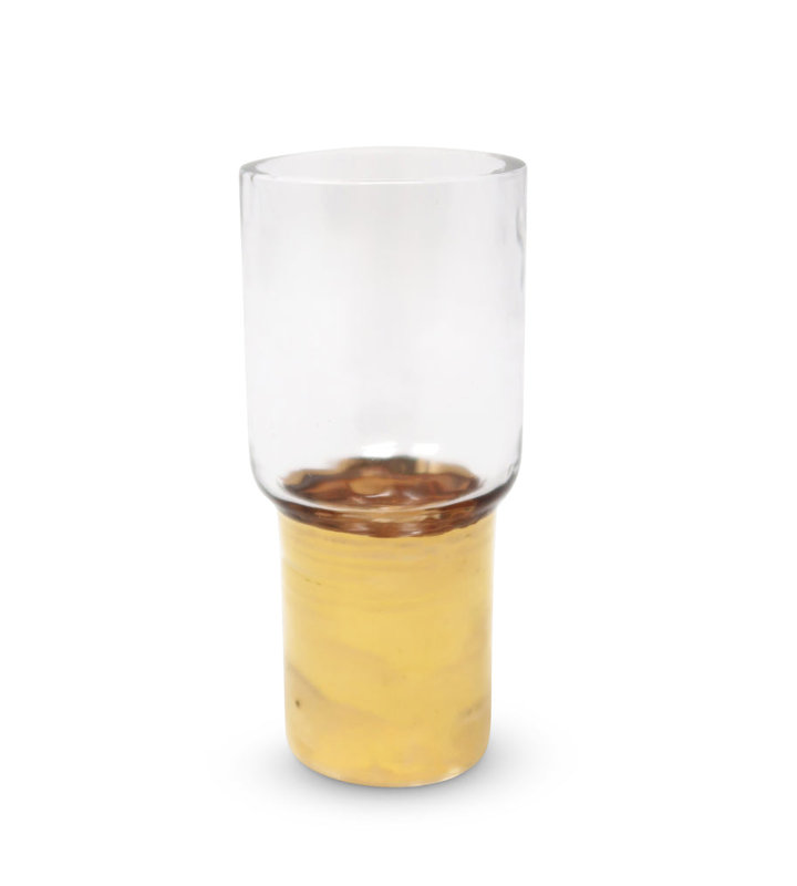 6 Pc Hammered Shot Glasses with Gold Base