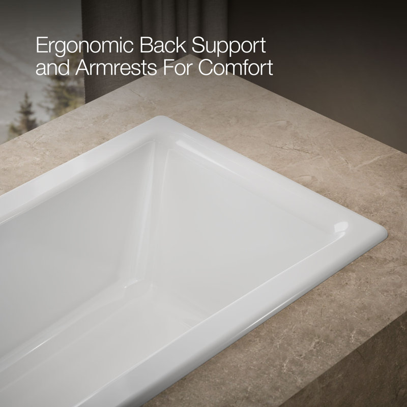 Tea-for-Two for Two 60" x 32" Drop-In Soaking Bathtub, White