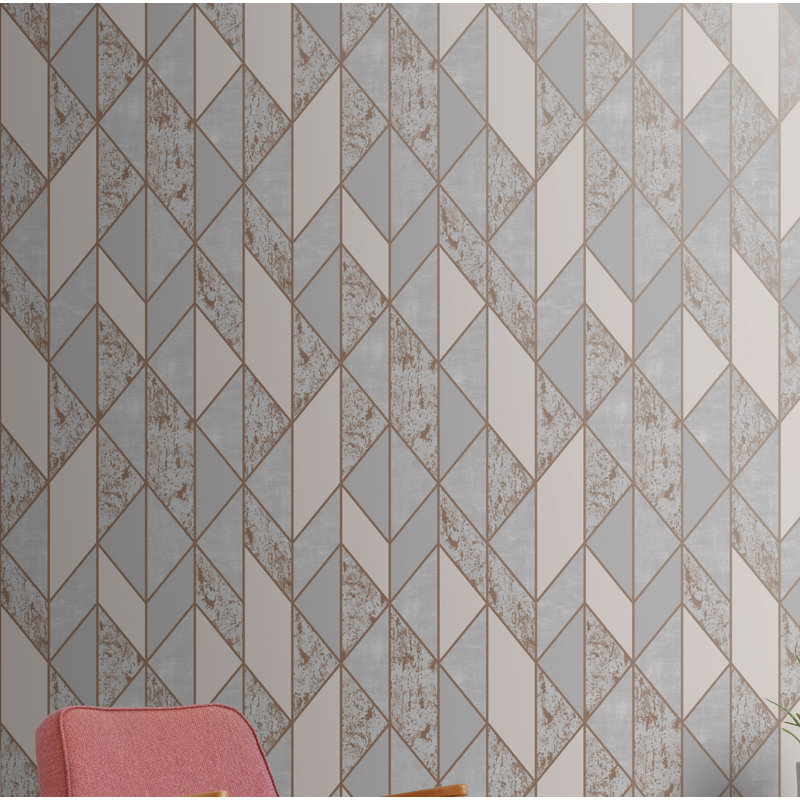 Milan Vinyl Wallpaper Double Roll, Rose Gold