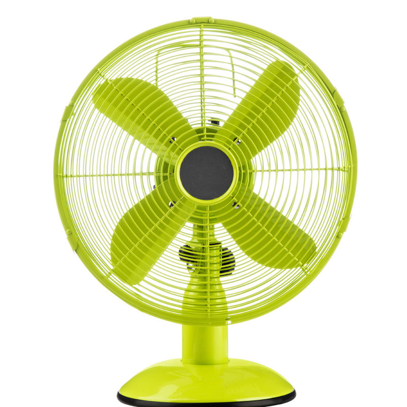 Oscillating Table Fan, Lime Green