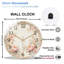 Horloge florale avec délicate horloge murale moderne en verre 12 po