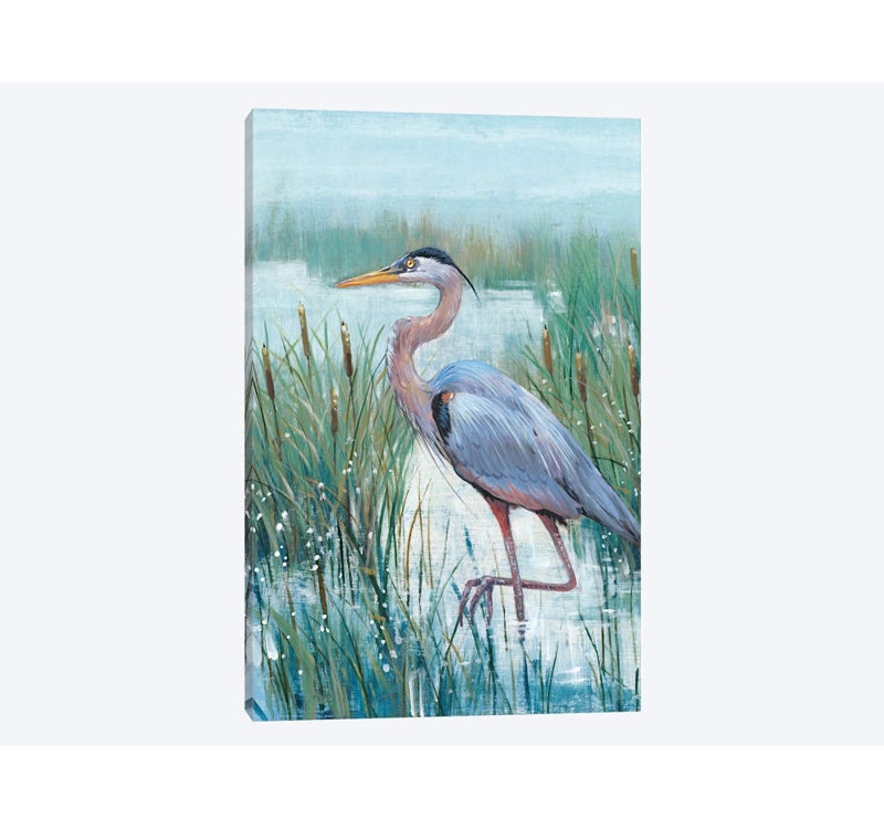 «Marsh Heron II» par Timothy O 'Toole - impression sur toile tendue, H 12 po x l 8 po x P 0,75 po, Toile tendue, Pas de tapis