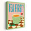 Cozy Tea First Retro Wall Art Print by WallChart Art Studio - Wrapped Canvas Print-1917989770