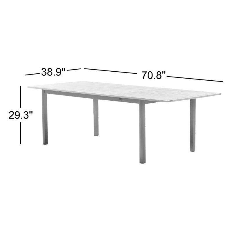 Table de salle à manger extensible en bois massif Aundraya