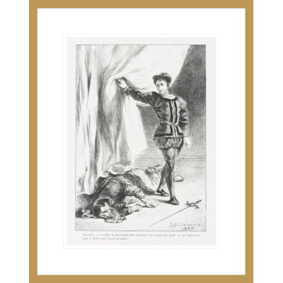 Hamlet et le cadavre de Polonius (Act. III Sc. IV) de Hamlet et le cadavre de Polonius de Shakespeare's Hamlet par Eugène Delacroix