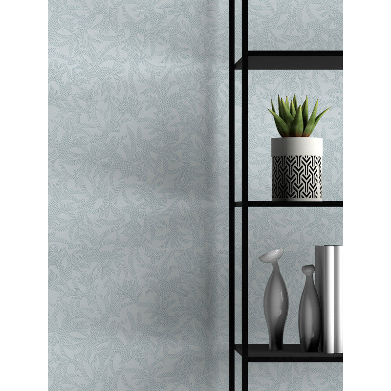 Yuki Osada Floral Non-Pasted Satin Wallpaper Double Roll, Blue