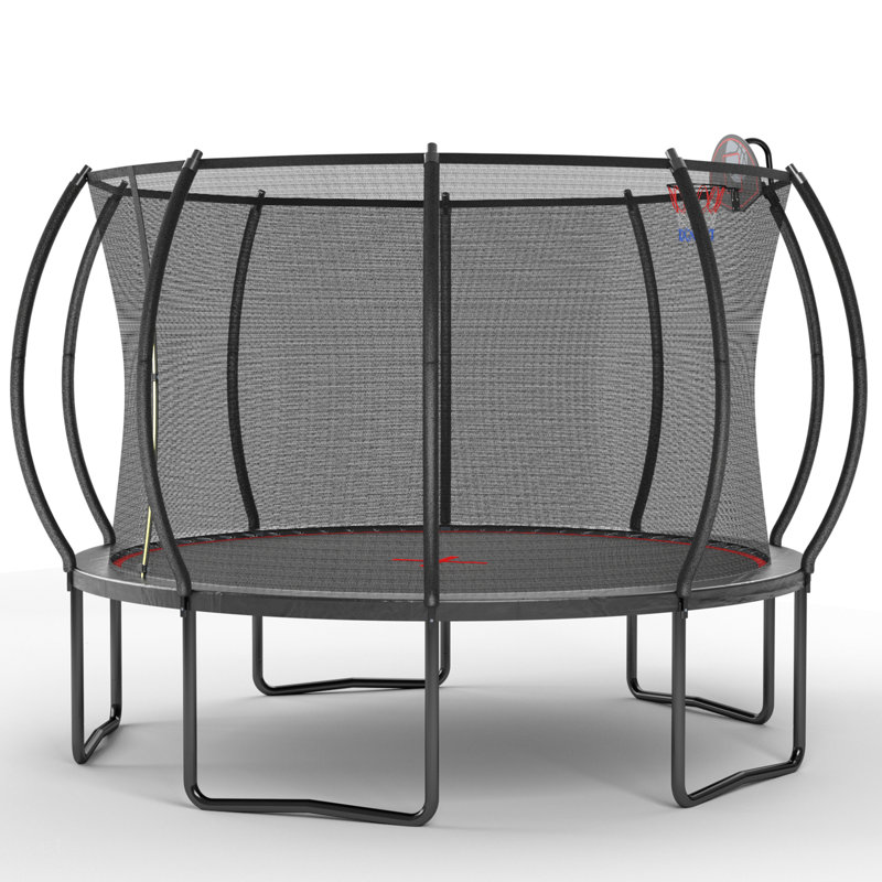 Citrouille trampoline YC 12FT - noir rouge, Noir / Rouge