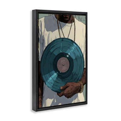 Musician & Blue Music Record Floating Frame, design by Franklyn Gregory