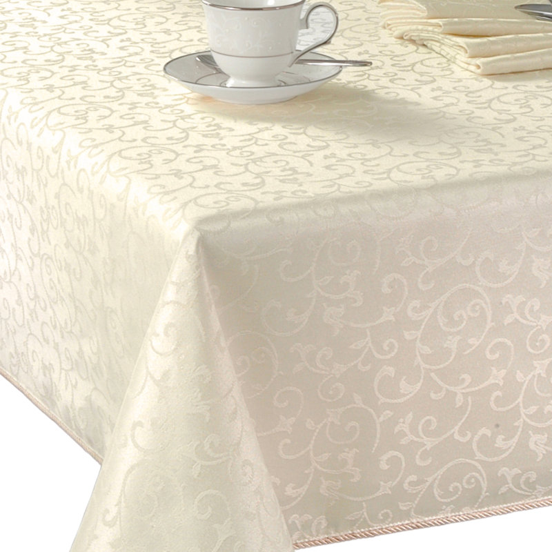 Lenox Opal Innocence Tablecloth, 102" L x 60" W, Ivory