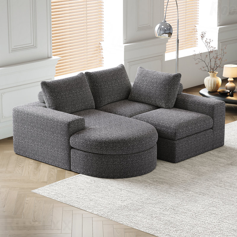Canapé modulaire incurvé 99 po Chenille Cloud